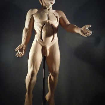 Sculpture intitulée "Affranchi" par Jean-Charles Ferrand, Œuvre d'art originale, Bois