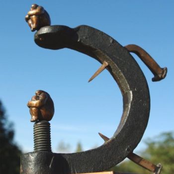 Sculpture titled "Cons-joints" by Jean-Charles Ferrand, Original Artwork, Metals