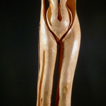 Sculpture titled "L'Egyptienne (frêne…" by Jean-Charles Ferrand, Original Artwork, Wood