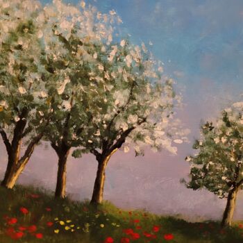 Peinture intitulée "Printemps en Norman…" par Jean-Claude Plet, Œuvre d'art originale, Acrylique Monté sur Châssis en bois