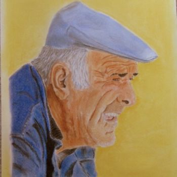 Drawing titled "Le papet" by Jean Claude Ciutad-Savary, Original Artwork, Pastel