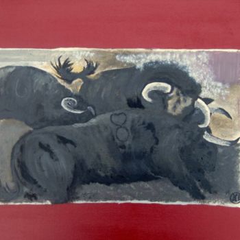 Peinture intitulée "Débarquement" par Jean Claude Ciutad-Savary, Œuvre d'art originale, Huile Monté sur Châssis en bois