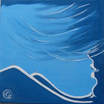 Painting titled "Les monts bleu de m…" by Jean Claude Ciutad-Savary, Original Artwork, Oil Mounted on Wood Stretcher frame