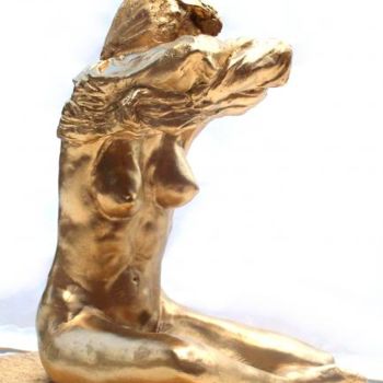 Sculpture titled "Fille au pull" by Gaïd, Original Artwork, Metals