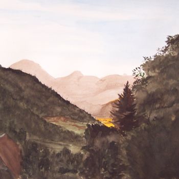 Malerei mit dem Titel "Massif des Bauges (…" von Gaïd, Original-Kunstwerk, Gouache