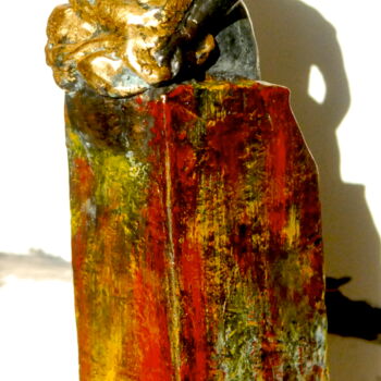 Sculpture titled "Washwoman" by Jeane Seah, Original Artwork, Bronze