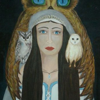 Pintura intitulada "Encantadora de coru…" por Jeane Silva, Obras de arte originais, Acrílico