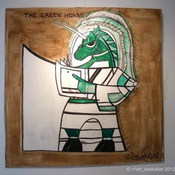 绘画 标题为“The green horse” 由Jean Erick De Hyères De Hyères, 原创艺术品