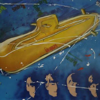 Painting titled "Yellow submarine" by Schipper -Art, Original Artwork, Acrylic