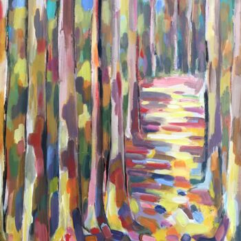 제목이 "Forêt 12"인 미술작품 Jean-François Groisy로, 원작, 아크릴 나무 들것 프레임에 장착됨