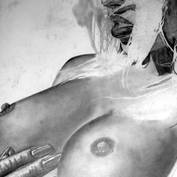 Dessin intitulée "Jeune femme inachev…" par Jean Gaudet, Œuvre d'art originale