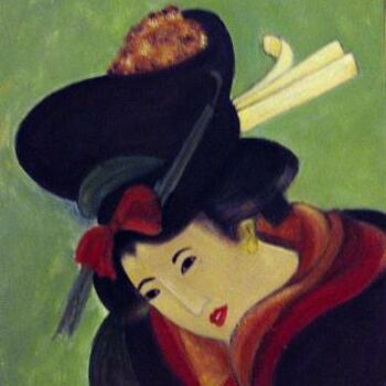 Pintura intitulada "Geisha 4" por Jeanie Castelli, Obras de arte originais