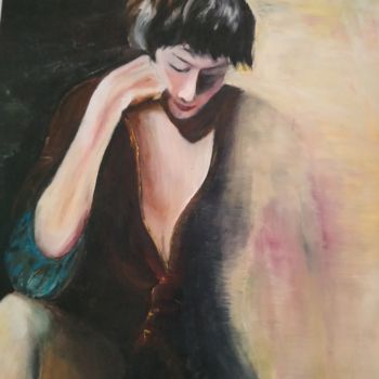 Painting titled "Réflexion" by Jeanine Adell, Original Artwork, Oil