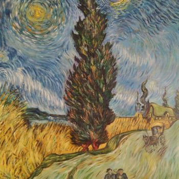 Peinture intitulée "Van Gogh peint par…" par Jeanine Adell, Œuvre d'art originale, Huile