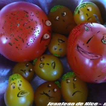 Malerei mit dem Titel "The tomatoes family" von Jeanjeandenice " Jjdn ", Original-Kunstwerk