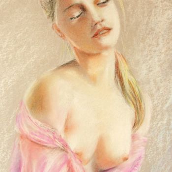 Painting titled "jeune fille nue" by Jean-Joseph Chevalier, Original Artwork, Oil