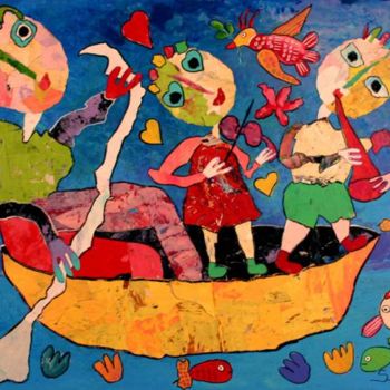 Painting titled "Musique pour petits…" by Salvadori, Original Artwork