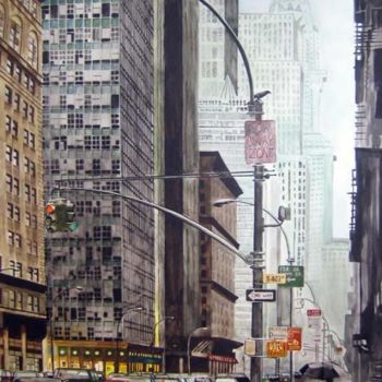 Peinture intitulée "New York, un jour d…" par Jean-Louis Cecilia, Œuvre d'art originale