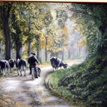 Peinture intitulée "petit chemin" par Jean Louis Moreau, Œuvre d'art originale, Huile