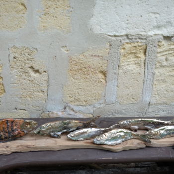 Rzeźba zatytułowany „sardines argentées…” autorstwa L 'Atelier De Flo, Oryginalna praca, Terakota