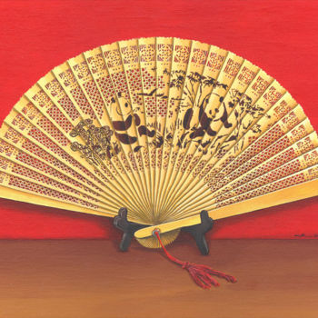 "L'éventail chinois" başlıklı Tablo Jean-Luc Bernard tarafından, Orijinal sanat, Akrilik
