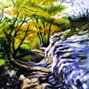 Peinture intitulée "chemin-de-guarrige.…" par Jean Luc Grappin, Œuvre d'art originale