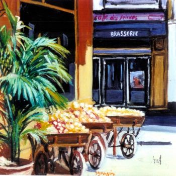 Painting titled "la-rue-chevaux-laga…" by Jean Luc Grappin, Original Artwork