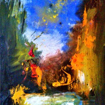 Painting titled "La chutte d'eau" by Jean Luc Grappin, Original Artwork