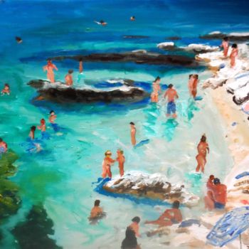 Peinture intitulée "plage-pula-2.jpg" par Jean Luc Grappin, Œuvre d'art originale