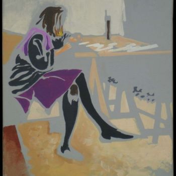 Peinture intitulée "*« Frédérique, s'af…" par Jean Luc Moreau Romain, Œuvre d'art originale, Autre
