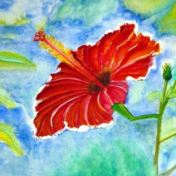 Pintura intitulada "Fleur. Flower. L'hi…" por Alpha59-Jmpetit-, Obras de arte originais, Óleo