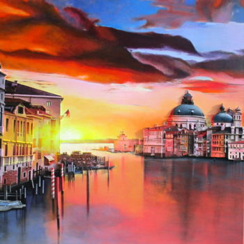 Schilderij getiteld "Venise" door Jean Marie Vincent, Origineel Kunstwerk, Acryl