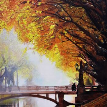 Peinture intitulée "Lumière d'automne" par Jean Marie Vincent, Œuvre d'art originale, Acrylique Monté sur Châssis en bois