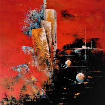 Peinture intitulée "Au dessus des Mondes" par Jean Maurice Silvain, Œuvre d'art originale, Huile