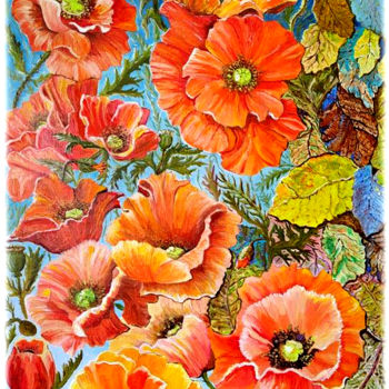 Painting titled "Les fleurs du mal" by Jean-Michel Coriou, Original Artwork, Oil