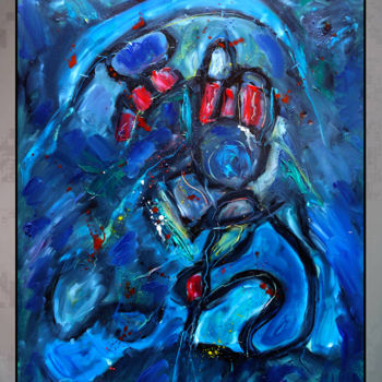 Painting titled "SPACESHIP" by Jean Mirre, Original Artwork, Oil