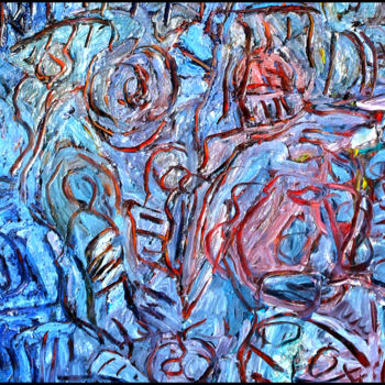 Schilderij getiteld "MONTPARNASSE" door Jean Mirre, Origineel Kunstwerk, Olie