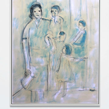 Painting titled "FAMILLE NOMBREUSE" by Jean Mirre, Original Artwork, Oil