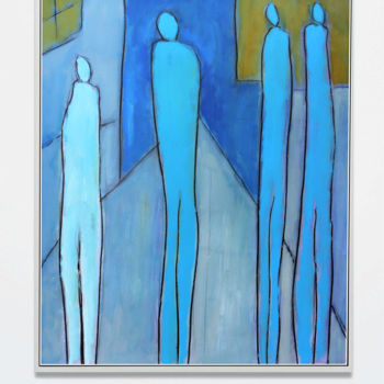 Painting titled "RENCONTRE" by Jean Mirre, Original Artwork, Oil