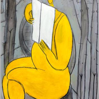 Painting titled "LA LECTURE" by Jean Mirre, Original Artwork, Oil