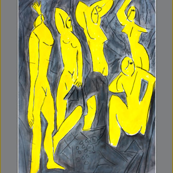 Malarstwo zatytułowany „MES DEMOISELLES D'A…” autorstwa Jean Mirre, Oryginalna praca, Olej