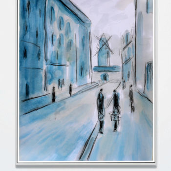 Painting titled "MOULIN à MONTMARTRE" by Jean Mirre, Original Artwork, Oil