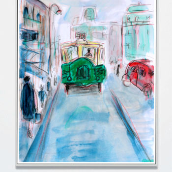 Painting titled "PARIS LIGNE 70" by Jean Mirre, Original Artwork, Oil