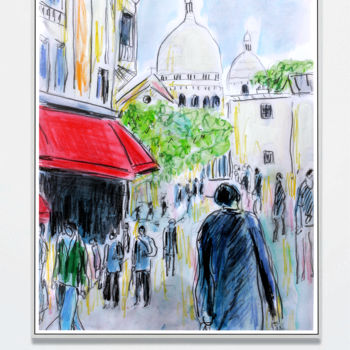 Painting titled "MONTMARTRE,SACRE -C…" by Jean Mirre, Original Artwork, Oil