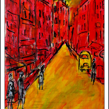 Peinture intitulée "PIGALLE RUE LEPIC" par Jean Mirre, Œuvre d'art originale, Huile