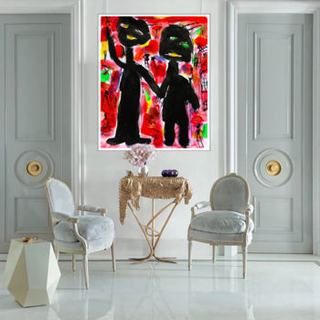 Painting titled "CARNAVAL  à  2  in…" by Jean Mirre, Original Artwork, Acrylic