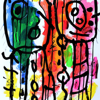 Malerei mit dem Titel "TWO" von Jean Mirre, Original-Kunstwerk, Acryl