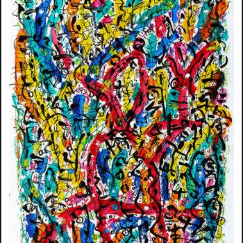Painting titled "Chromosomes" by Jean Mirre, Original Artwork, Ink