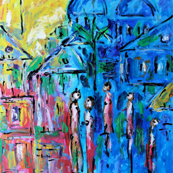 Peinture intitulée "PARIS TROPICAL" par Jean Mirre, Œuvre d'art originale, Huile