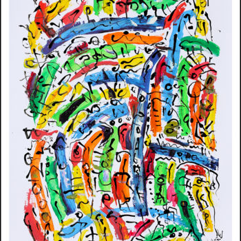 Картина под названием "PASSEPORT" - Jean Mirre, Подлинное произведение искусства, Масло
